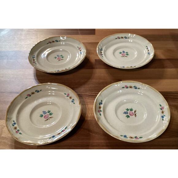 Heartland Tea Saucers International Stone Ware Farm Orchard Peach Lot of 4 Vtg - Picture 7 of 9